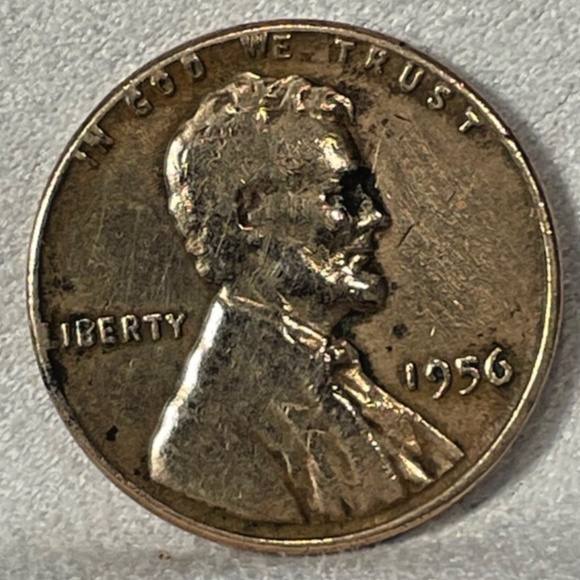 *RARE* 1956 Lincoln Wheat Penny No Mint Mark & L on Rim #205558097535